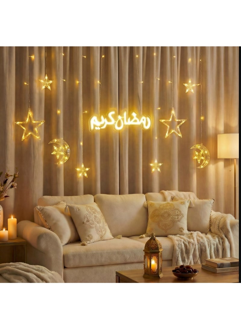 زينة رمضان كريم مبارك | حامل النجوم المتدرج لتجمعات الإفطار والعيد | هدية رمضانية مميزة 3 متر